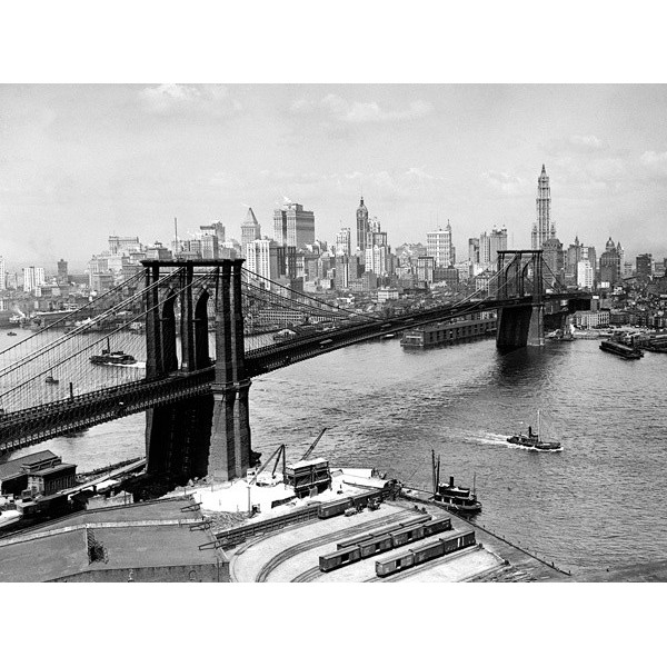 Quadro Ponte Brooklyn Manhattan New York Foto Stampa su Mdf Tela Swarovski Casa
