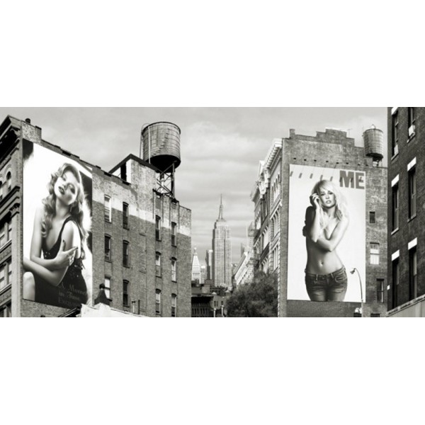 Quadro Pubblicità Donna Manhattan New York 4 Foto Stampa su Mdf o Tela Swarovski