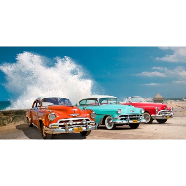Quadro Auto Vintage Havana Cuba Foto Stampa Mdf Tela Swarovski Pannello