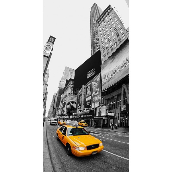 Quadro Taxi in Times Square 3 New York Foto Stampa Mdf o Tela Swarovski Pannello