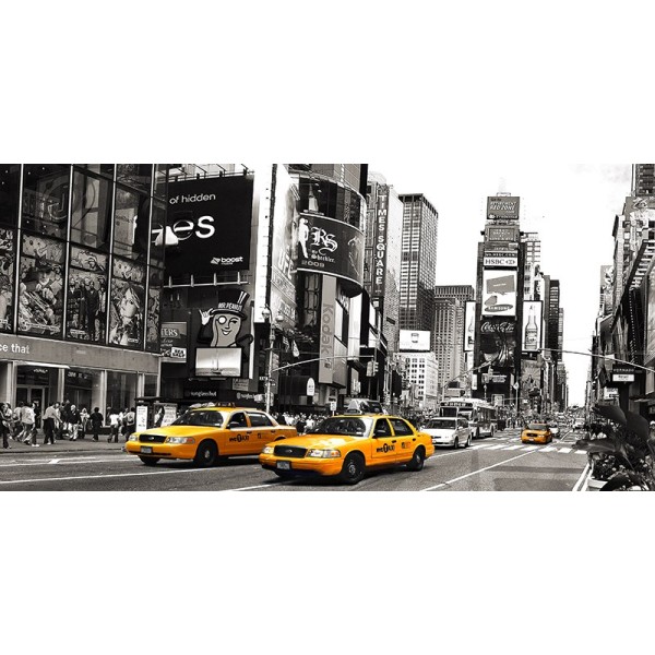 Quadro Taxi in Times Square 5 New York Foto Stampa Mdf o Tela Swarovski Pannello
