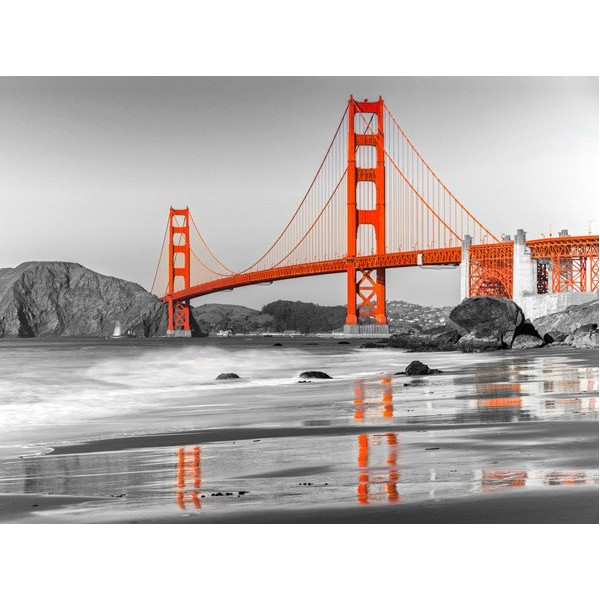 Quadro Ponte San Francisco Stampa su Mdf  Tela Swarovski Pannello Foto Casa Mare