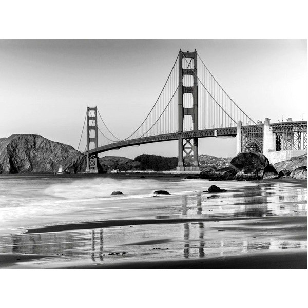 Quadro Ponte San Francisco 2 Stampa su Mdf  Tela Swarovski Pannello Foto Mare