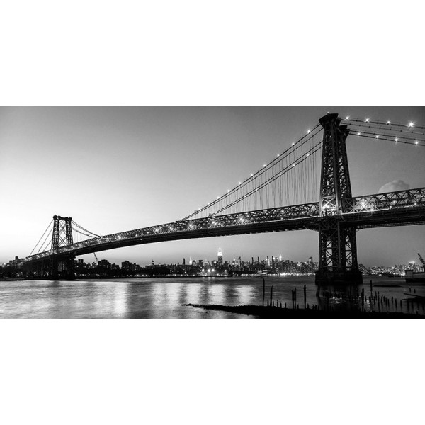 Quadro Ponte Queensboro New York Stampa Mdf Tela Swarovski Pannello Arredamento