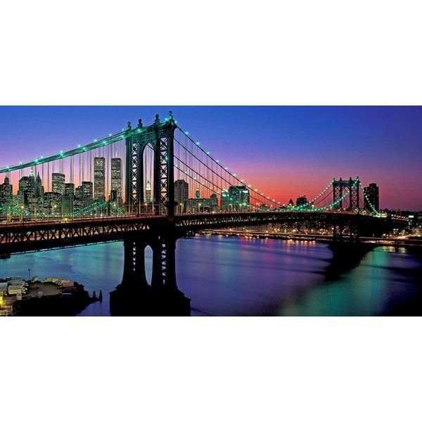 Quadro Ponte Manhattan 3 New York Stampa Mdf Tela Swarovski Pannello Arredamento