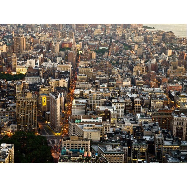 Quadro Veduta Manhattan Grattacieli New York 4 Stampa su Mdf Tela Swarovski Casa