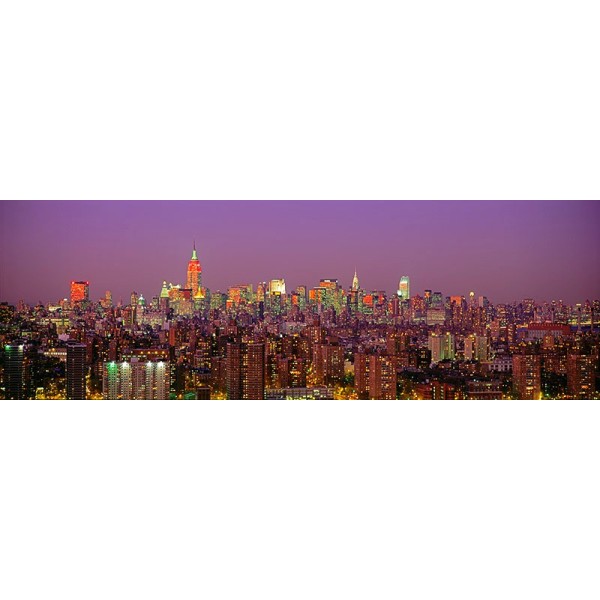Quadro Manhattan di Notte 21 New York Stampa su Mdf o Tela Swarovski Arredo Casa