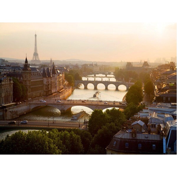 Quadro Veduta Ponti sul Fiume Senna 4 Parigi Stampa su Mdf o Tela Swarovski Casa