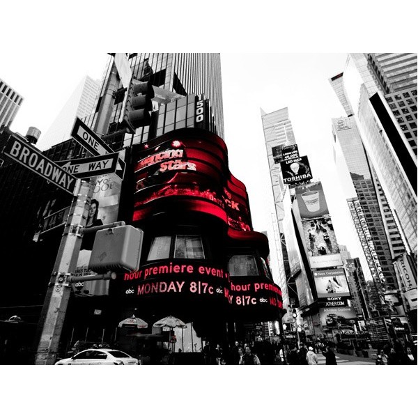 Quadro Crossroads Times Square New York Stampa su Mdf Tela Swarovski Foto Arredo