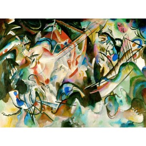 Quadro Kandinsky - Composizione su Bianco - WASSILY KANDINSKY White  composition Quadro stampa su tela canvas con o