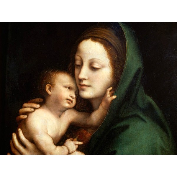 Quadro ANONYMOUS Madonna con Bambino Stampa su Mdf o Tela Swarovski Arredo Casa