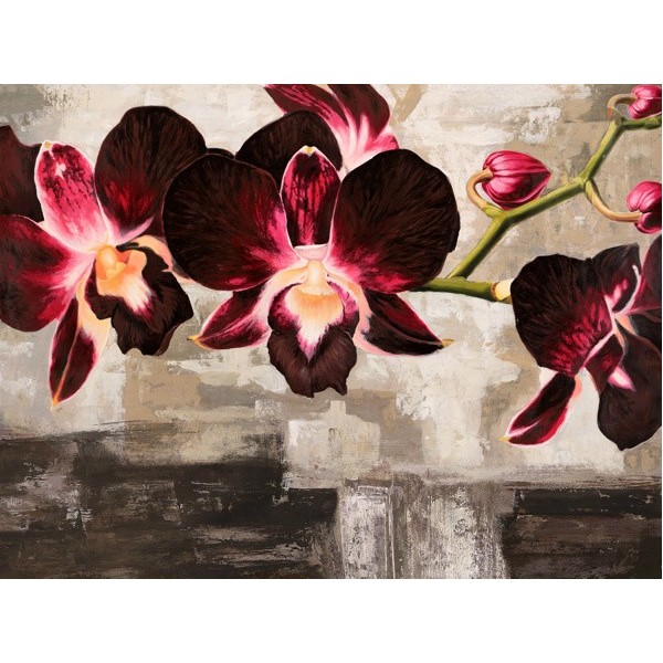 Quadro Fiori Orchidee Stampa su Mdf o Tela Swarovski Arredo Casa Panello