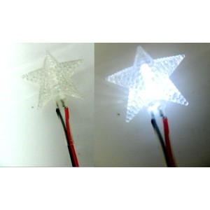 Cool White Star with Battery Light Cm 3.5 Nativity Illumination