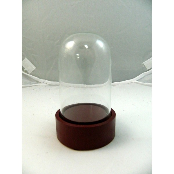 Mini Glass Bell Complete Base Internal Size 4.8 x 7.5cm Empty Cupola