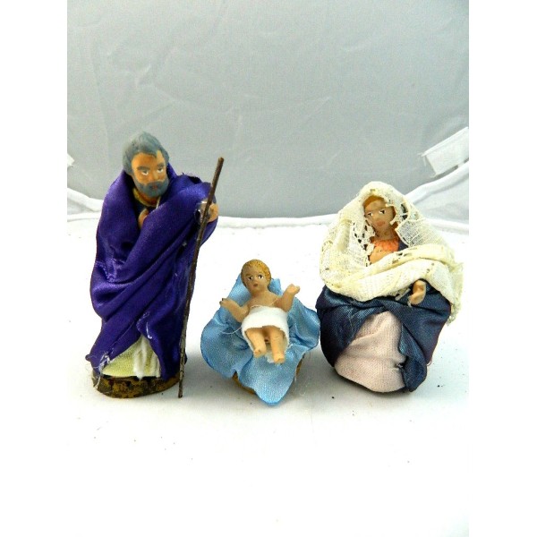 Statuine Per Il Presepe Di Terracotta Natività, Sacra Famiglia Cm 8